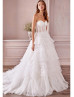 Strapless Ivory Pleated Tulle Layered Wedding Dress